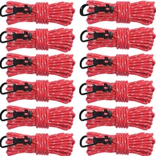 12pcs Guy Lines Tent Cords Camping Rope with Guylines Adjuster Tensioner Pouch