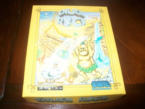 CHUCK ROCK GENIAS COMMODORE 64 TAPE VERSION WITH BOX AND MANUAL RARE