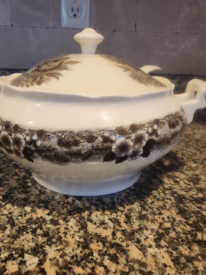 Sopa de pavo Churchill Myott de Acción de Gracias 3 piezas con cucharón Foto 3 de 4