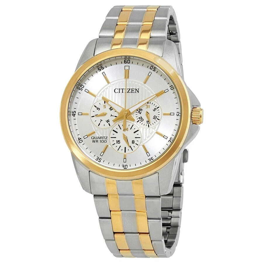 Citizen Men's Quartz Silver Dial Two-tone Watch - AG8346-51A NEW