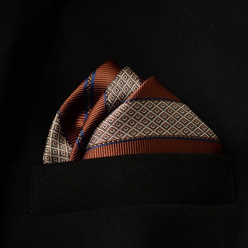 Accessori tuta vintage uomo tasca quadrata paisley fazzoletto petto business - Foto 18 di 20