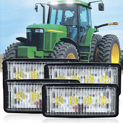 4 Headlights Led Flood Light For John Deere 4050 4250 #RE306510 R161288 RE37450