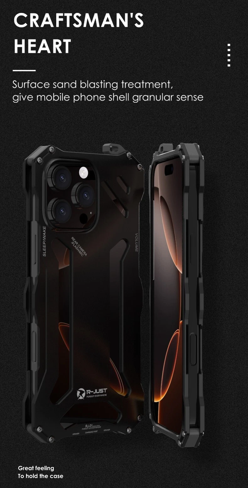 R-JUST Metal Shockproof Armor Back cover Case Fo iPhone 16 15 14 13 12 Pro Max + - Picture 11 of 19