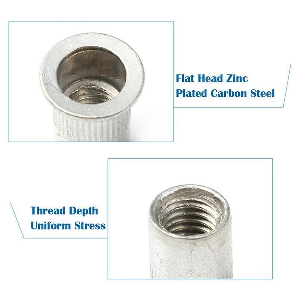 150tlg Alu Blindniet Muttern Sortiment Set Nietmutter Gewindeniete Nieten M3-M8 - Bild 3 von 4