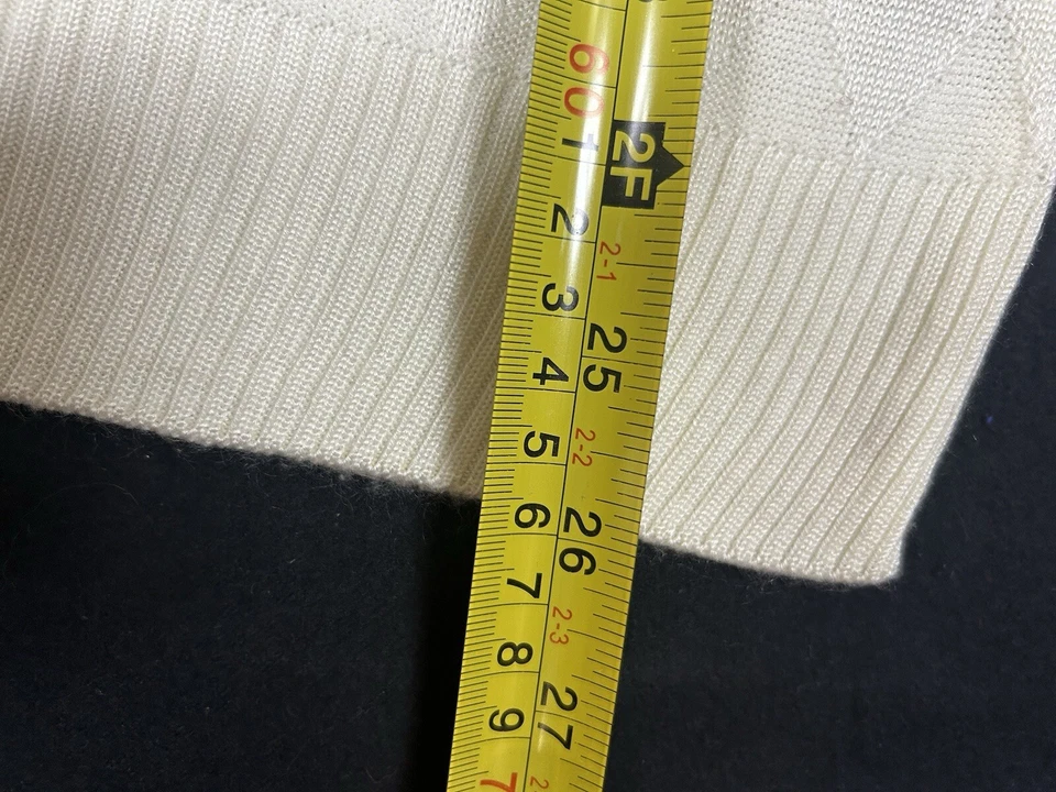 Suéter D&G DOLCE GABBANA XL Marfil Crema Tejido Suelto Italia Patrón Diamante Foto 4 de 4