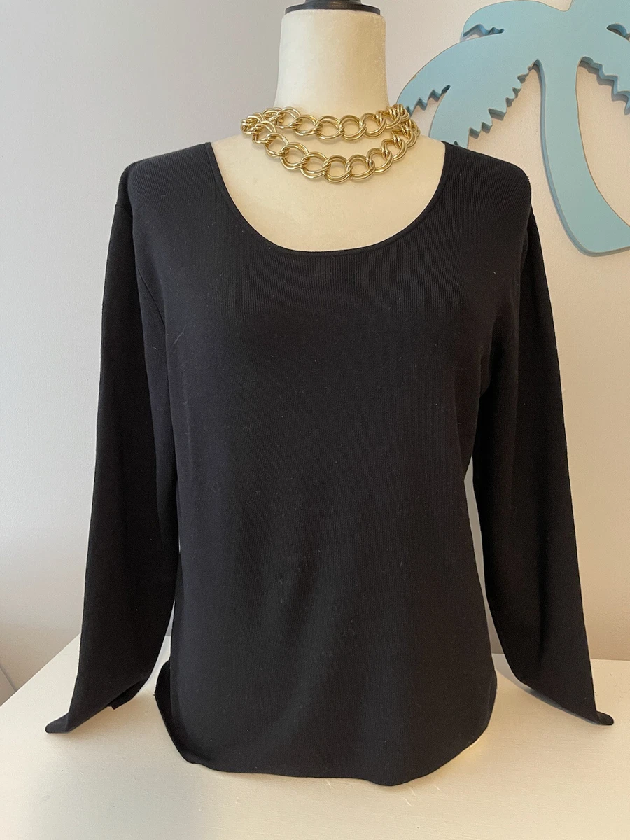 Chicos black sweater deals