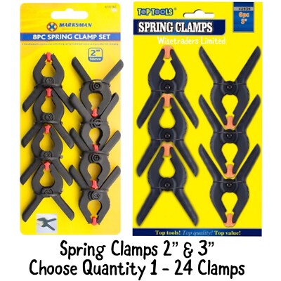 Heavy Duty SPRING CLAMPS Nylon Plastic Quick Grips Clips Grip 2” / 3 ...