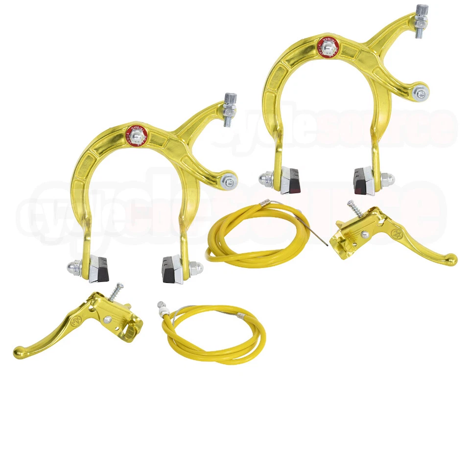 ENIX BMX Brake FRONT & REAR SET Alloy GOLD Bike Bicycle Caliper Cable Lever - Image 2 of 4