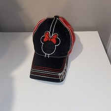 Disney Minnie Mouse Black and Red Embroidered Adjustable Baseball Ball Cap Hat