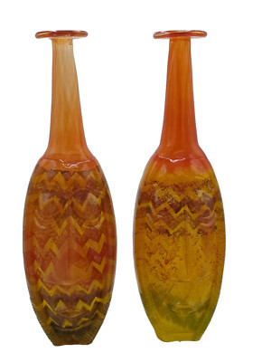 PAIR of STUNNING SIGNED KJELL ENGMAN for KOSTA BODA RIO FACE VASE