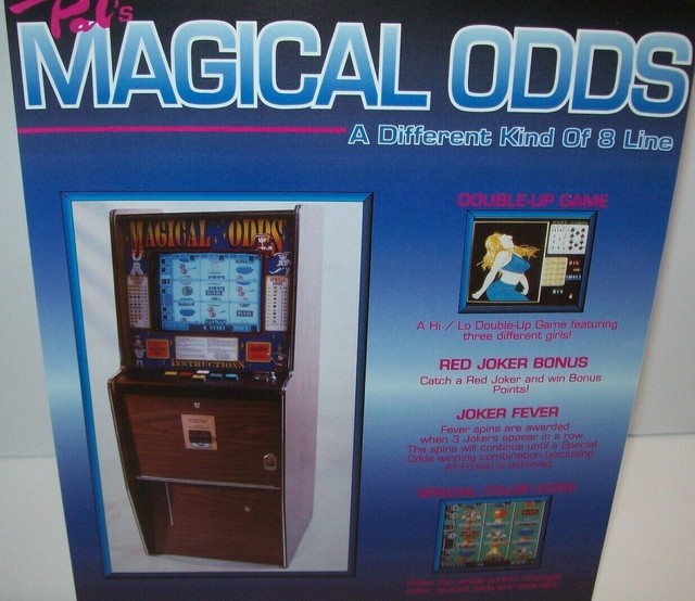 Magical Odds Slot Machine FLYER Original Vintage Game Art Sheet Non