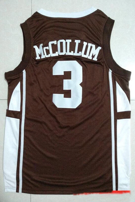 Retro Brand Men's Lehigh Mountain Hawks CJ Mccollum #3 Brown Replica Basketball Jersey, XL