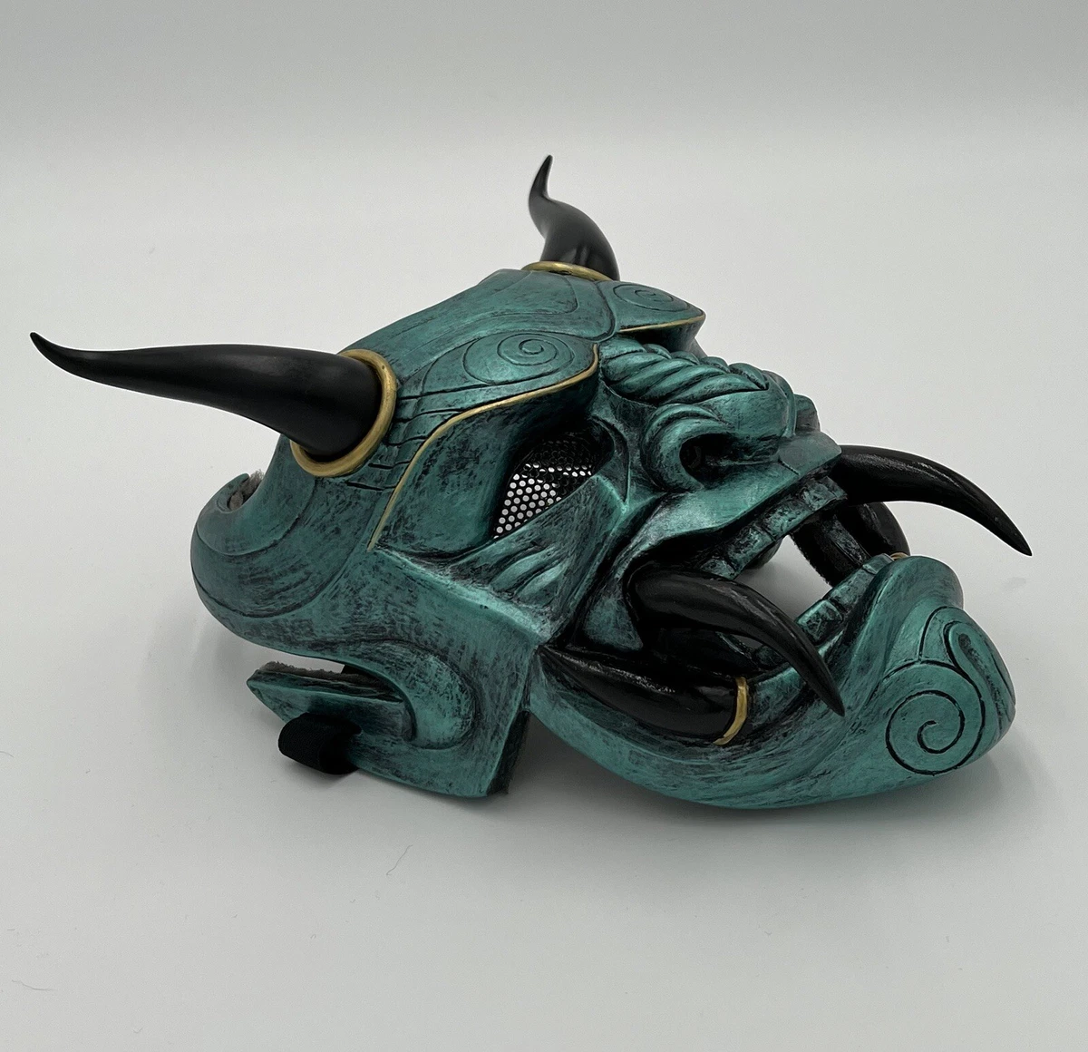 Masque Airsoft SAMURAI MEMPO, Style ONI KABUTO, Taille M, Noir, Fabrication Thaïlandaise