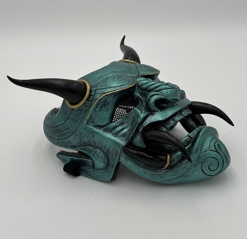 Demon Devil Oni Costume Mask Green Black Gold Samurai Assassin Style Cosplay