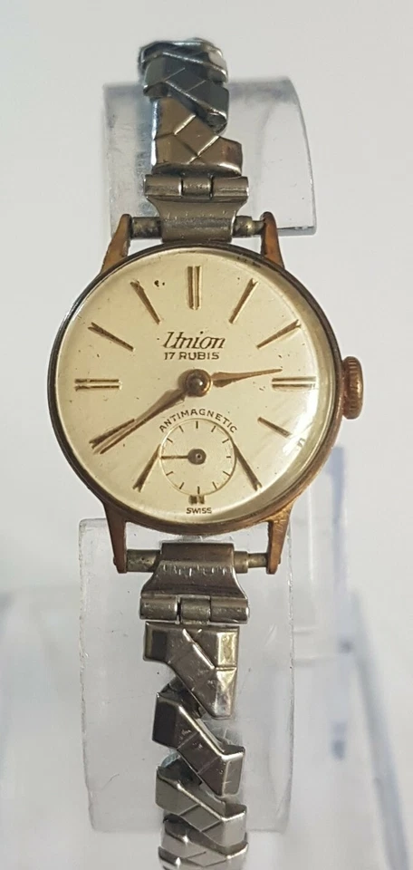 Hermoso reloj mecánico vintage Union 17 rubis para mujer Foto 2 de 4