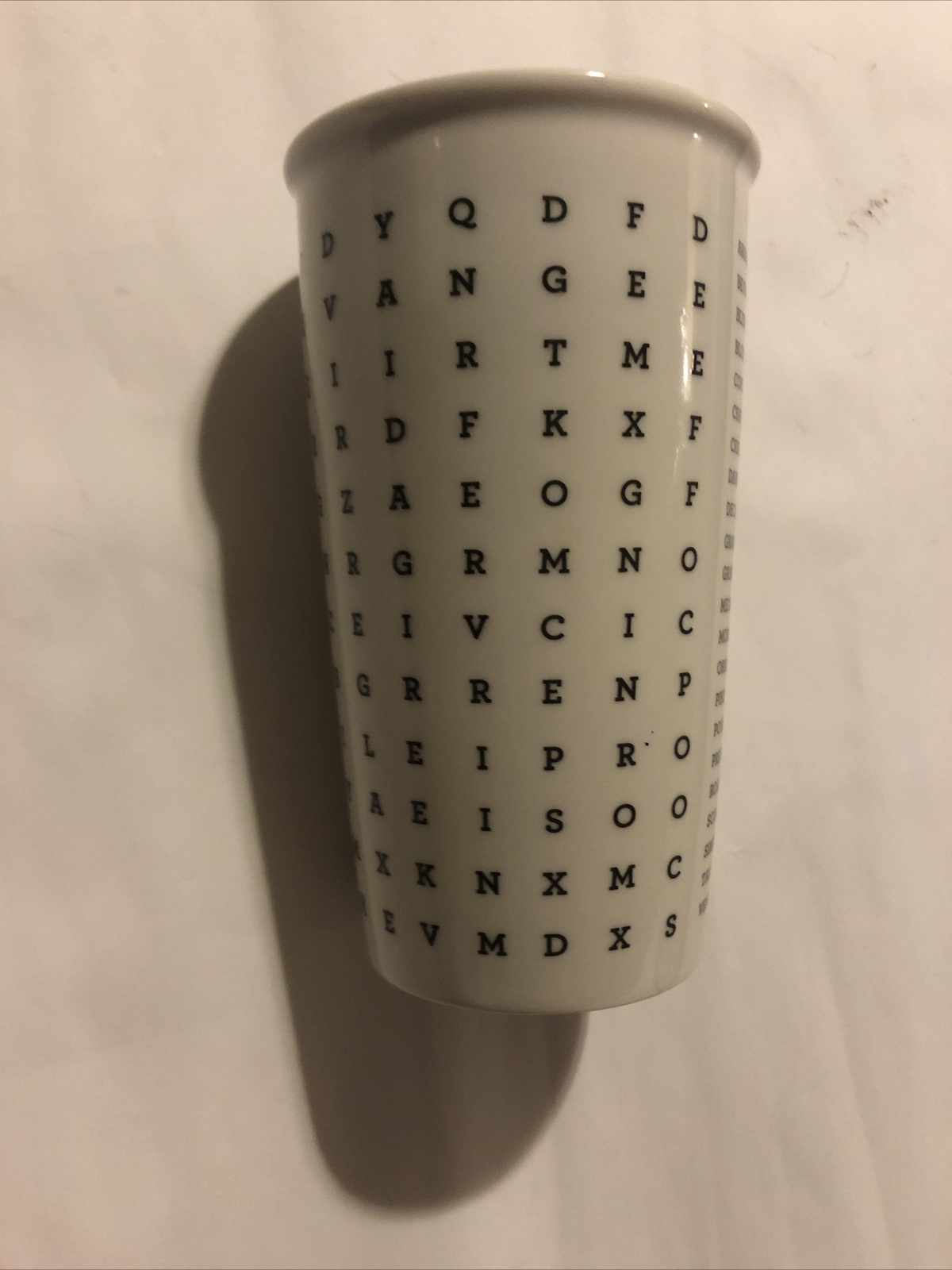 Starbucks Ceramic Tumbler Word Search Double Wall Crossword Coffee Mug