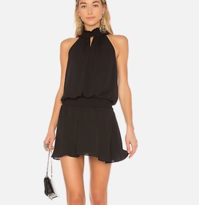 NWT $180 Amanda Uprichard Black Kimmie Halter Dress Medium LAST ONE!
