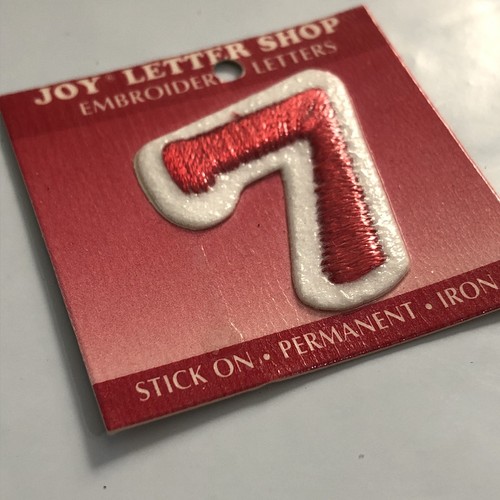 Joy Letter Shop Red Number 7 1.5” Iron On Embroidered Patch Appliqué Crafting - Picture 3 of 7