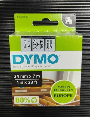 Dymo D1 Beschriftungsband, 24mm, schwarz/weiß