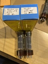 S3 VINTAGE Pair of EL34 EDICRON HOLLAND 00 GETTER BEAUTIFUL SOUNDING VACUUM TUBE