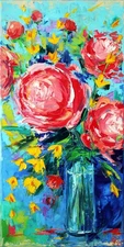 Original Oil Canvas Painting "The Tenderness of Petals in Summer Light"