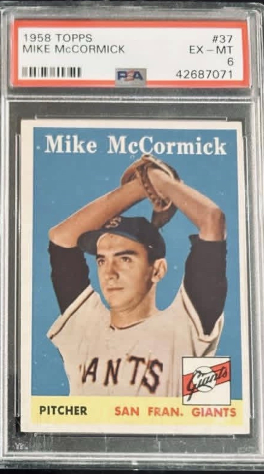 1958 Topps #37 Mike McCormick San Francisco Giants PSA 6 EX-MT