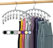 Legging Organizer for Closet, Metal Yoga Pants Hanger w/Rubber Coated 2 Pack w/1