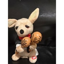 Animated Chihuahua Plush Maraca Shaking Dog in Tuxedo Musical Toy Tan