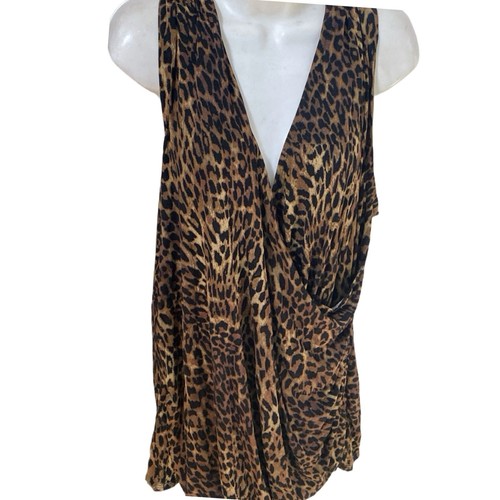 Lane Bryant Women Plus Size 22/24 leopard print sleeveless BlouseShirt NWT