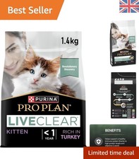 1.4kg LIVECLEAR Kitten Food - Turkey-Based Nutrition for Growing Cats 28.56 per kilo