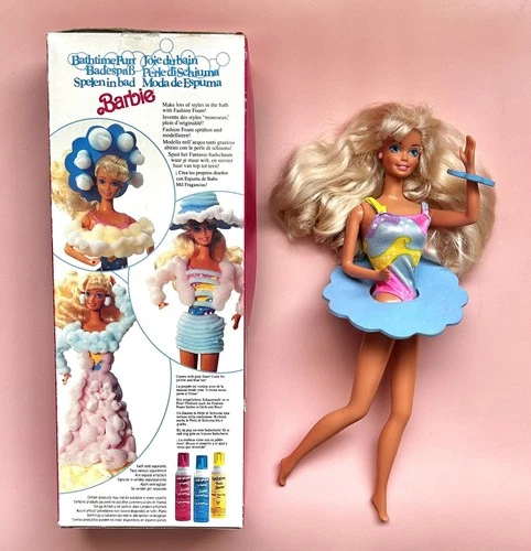 🤍 Barbie 🤍 1991 Vintage Bathtime Doll w/ Box & Accessories #9601