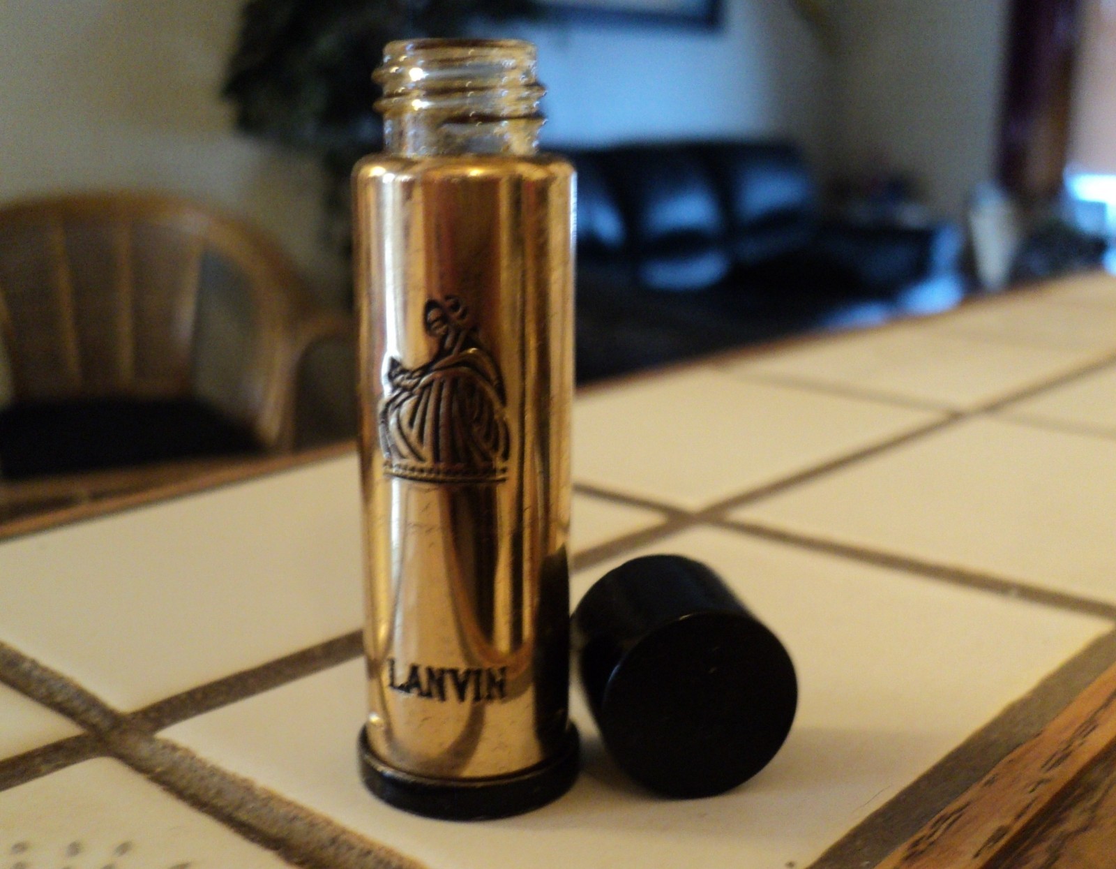 ARPEGE LANVIN VINTAGE PARFUM RARE FULL UNUSED BRASS BOTTLE .18 OZ PERFUME TRAVEL