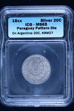 Paraguay Silver Restrike Pattern 20 Centavos S790