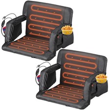 2 Pack Heated Stadium Seats for Bleachers, 6-Reclining Positions Padded