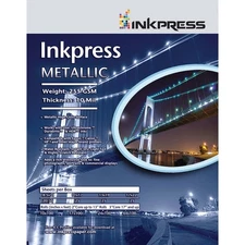 Inkpress Metallic Gloss Inkjet Paper, 255 gsm, 10 mil, Metallic Glossy Surface,
