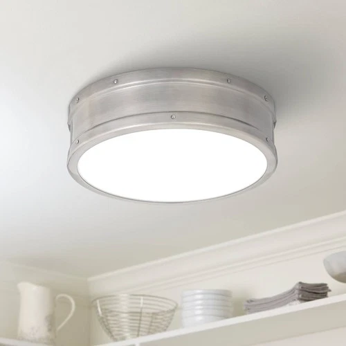 Quoizel Ahoy 12 3/4" Wide Antique Nickel LED Ceiling Light - Picture 1 of 5