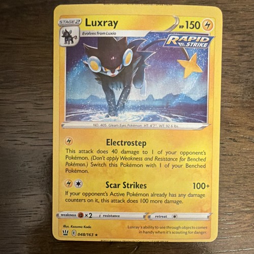 Pokémon TCG Luxray Rapid Strike Holo Rare Card 048/163 Battle Styles 150 HP