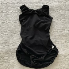 Black Gymnastics Leotard Super Soft Leo Foxy s Open Back Adult Medium AM