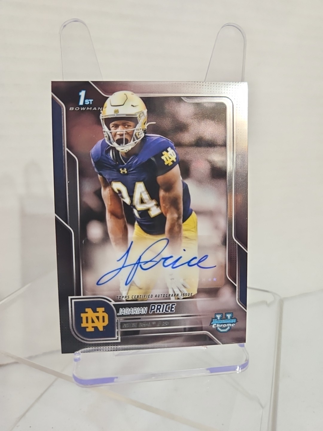 2025 Bowman Chrome Jadarian Price University 1st Auto – Notre Dame #BCA-JPR