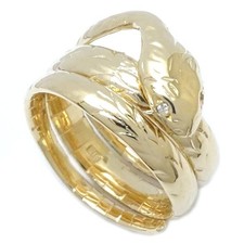 18K Yellow Gold ring Diamonds Snake Motif Size 6 /65001