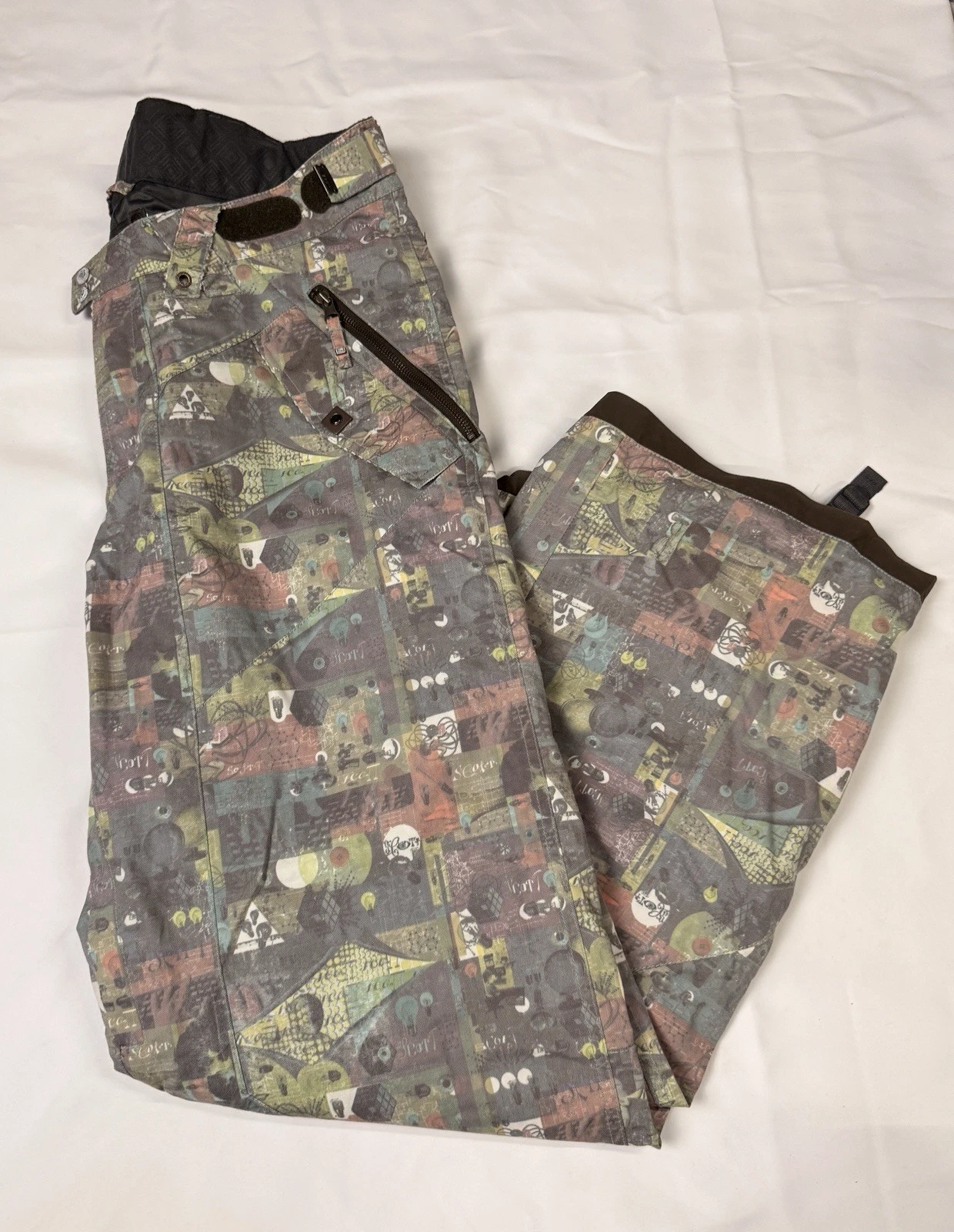Rare Scott Snow Pants Mens XL Snowboard Ski Gray Striped Freestyle Multicolored