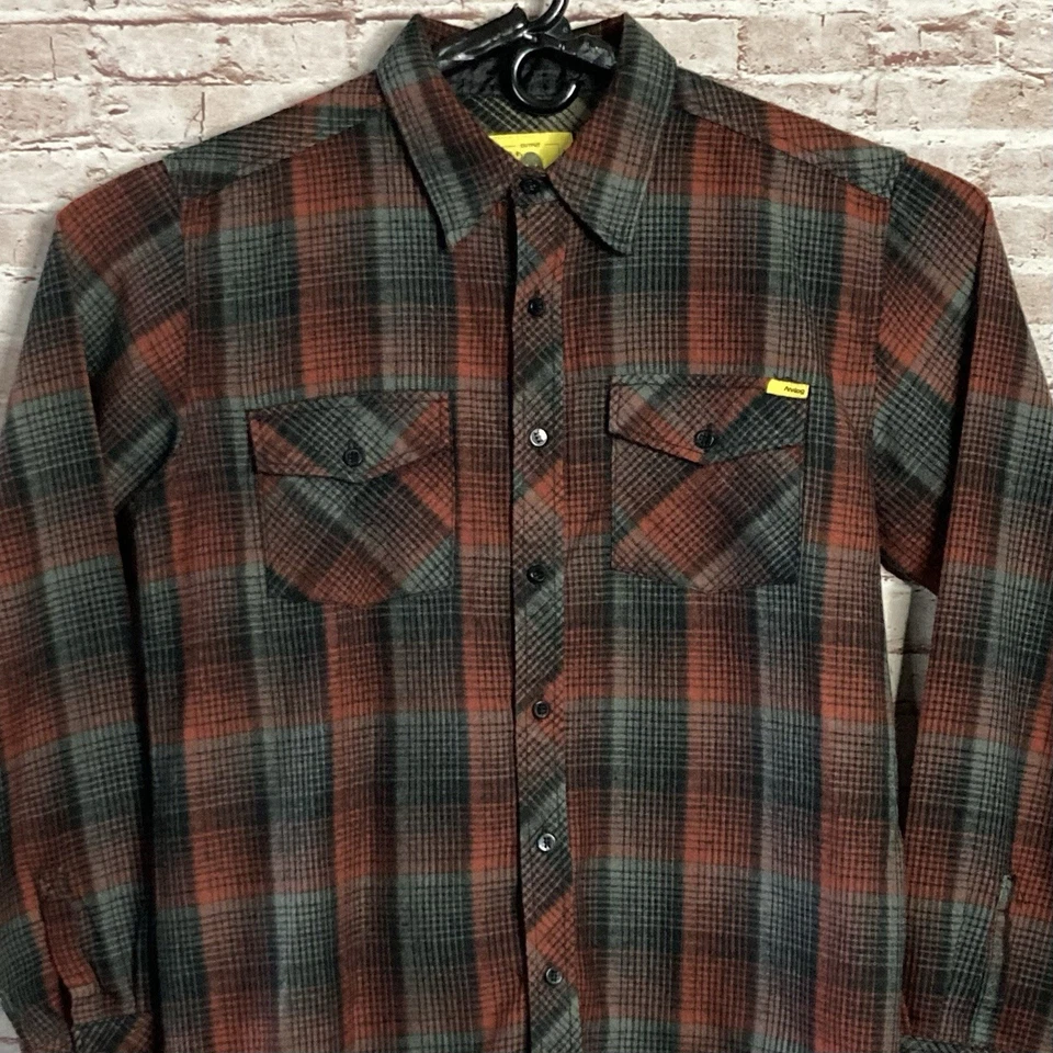 Testador analógico masculino pequeno flanela mistura de lã acrílica vermelho cinza preto botão frontal - Imagem 3 de 4