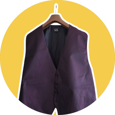 BNWT WEDDING BRIDEGROOM PARTY WAISTCOAT 5XL 64-66 AUBERGINE HOURGLASS PATTERN