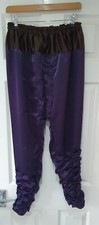 Purple Satin Churidar Pachama Ladies Trousers Ruffles Elastic
