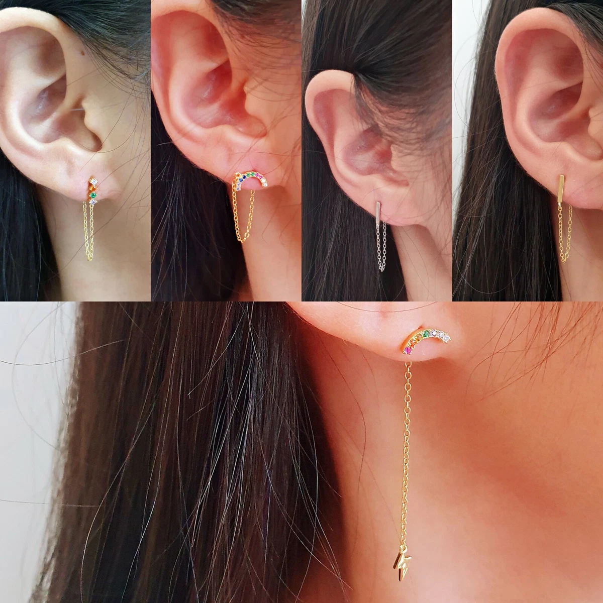 Gold coated silver earrings online