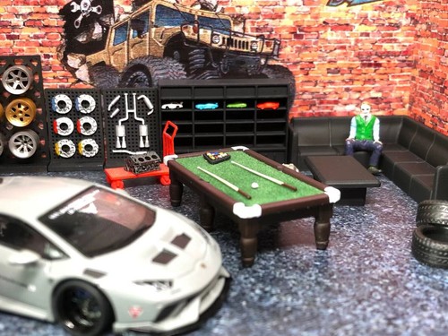 1:64 Diorama Car Garage Model Parking Lot Scenery Workshop Display Backdrop Prop - Picture 9 of 12
