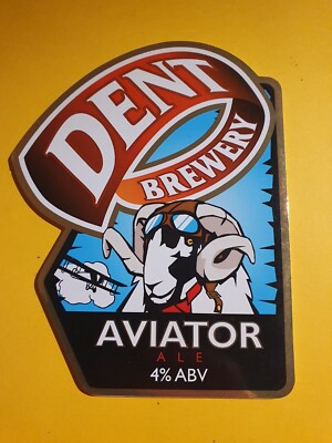 DENT Brauerei FLIEGER Ale Bier Pumpe Clip Abzeichen GESCHLOSSEN Schaf Pilot Luftfahrt NEU