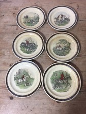 6 Royal Worcester Palissy 'TheFamous Herring Hunting Scenes' tableware 6 3/4"  