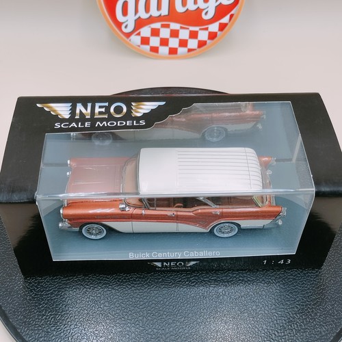 NEO 1/43 Buick Century Caballero 1957 Orange Copper Met Ivory resin model 44065 - Picture 2 of 22