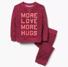 NWT Gymboree Hello Fall Girls PJs Pajamas More Love More Hugs Flower Size Xxs 3